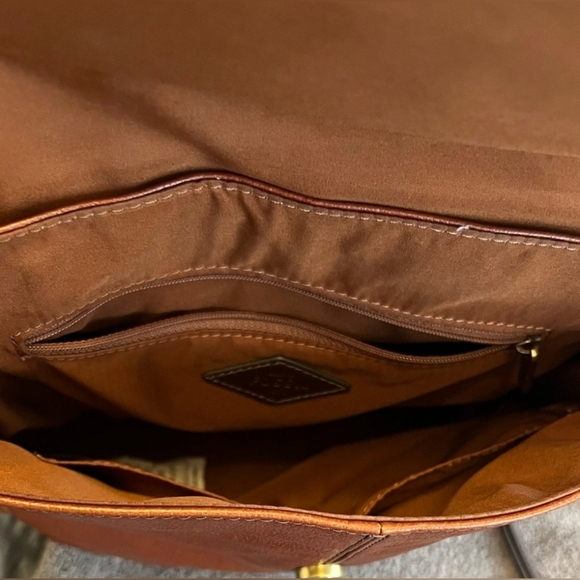 Fossil Claire Leather Backpack Cognac Brown Leather Adjustable Purse - Picture 2 of 8